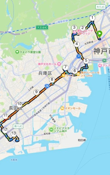 神戸マラニックコースマップ